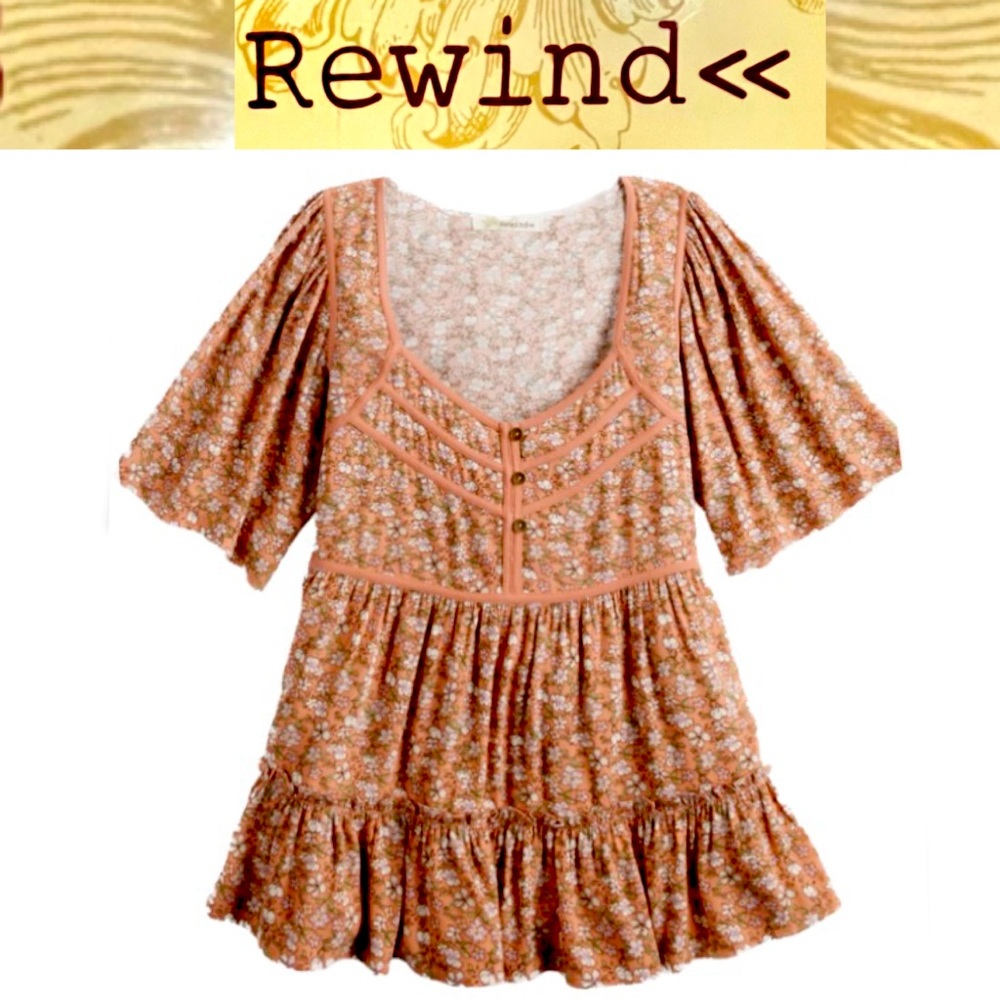 REWIND Juniors' Short Sleeve dusty coral color Babydoll Top, Size: XS NWT